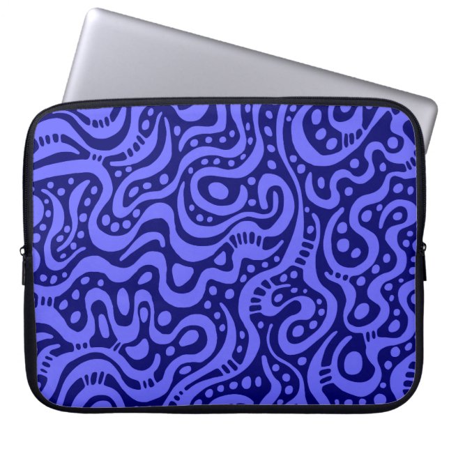 Abstract 041211 - Elektrisch blauw op de diepzeema Laptop Sleeve (Voorkant)
