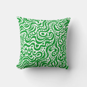 Abstract 041211 - Groen gras op wit Kussen