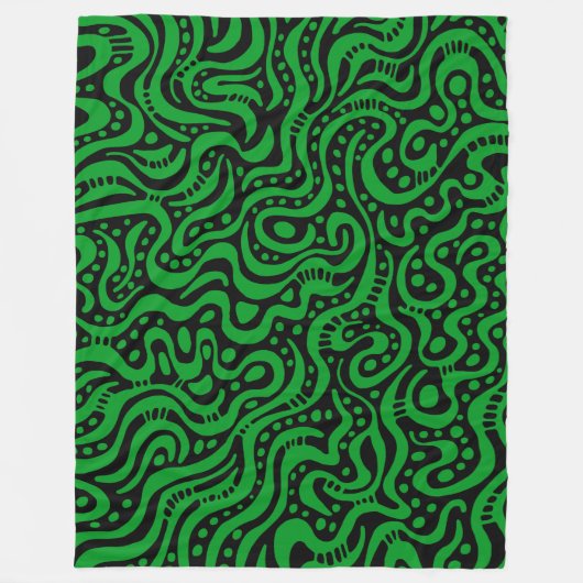 Abstract 041211 - Groen groen voor zwart Fleece Deken (Voorkant)