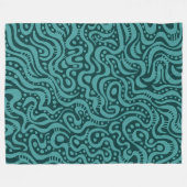 Abstract 041211 - Ocean Green op Dk Moss Green Fleece Deken (Voorkant (Horizontaal))