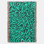 Abstract 041211 - Turquoise met zwart Deken (Voorkant Verticaal)