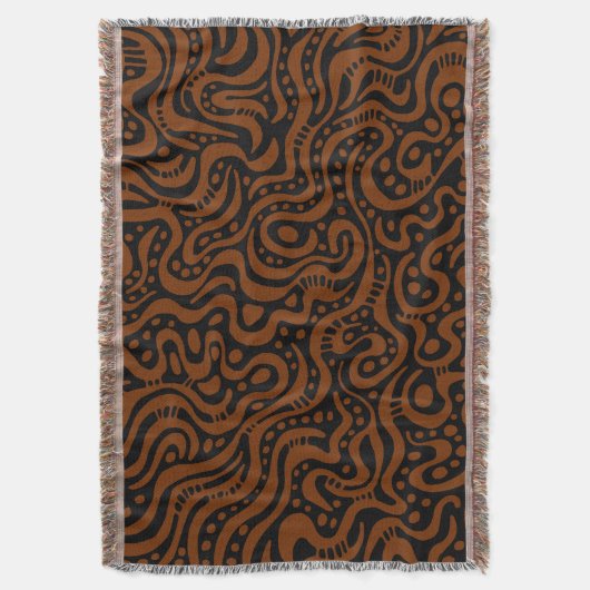 Abstract 041211 - Walnut op zwart Deken (Voorkant Verticaal)