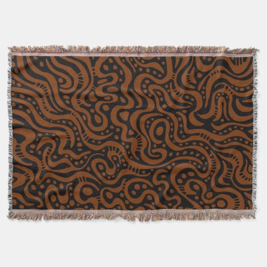 Abstract 041211 - Walnut op zwart Deken (Voorkant)