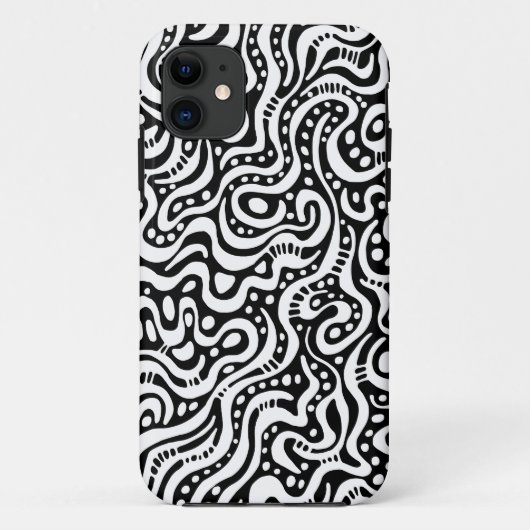 Abstract 041211 - White on Black Case-Mate iPhone Case (Achterkant)