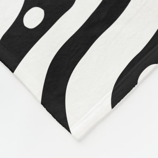 Abstract 041211 - White on Black Fleece Deken (Hoek)