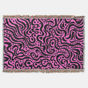 Abstract 041211 - zwart op roze deken