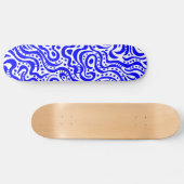 Abstract 041211v1 - Blauw op wit Persoonlijk Skateboard (Horizontaal)