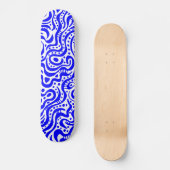 Abstract 041211v1 - Blauw op wit Persoonlijk Skateboard (Voorkant)