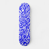Abstract 041211v1 - Blauw op wit Persoonlijk Skateboard (Voorkant)