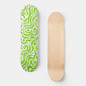 Abstract 041211v1 - Martian Green over White Persoonlijk Skateboard (Voorkant)