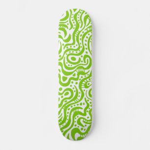 Abstract 041211v1 - Martian Green over White Persoonlijk Skateboard