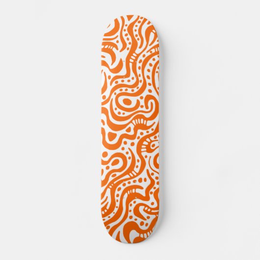 Abstract 041211v1 - Sinaasappel op wit Persoonlijk Skateboard (Voorkant)