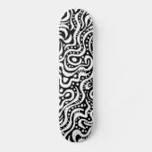 Abstract 041211v1 - Wit op zwart Skateboard (Voorkant)
