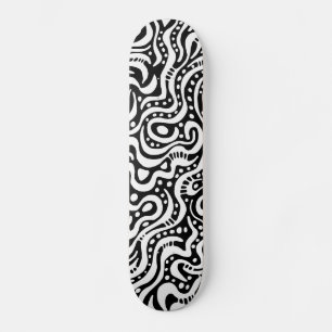 Abstract 041211v1 - Wit op zwart Skateboard