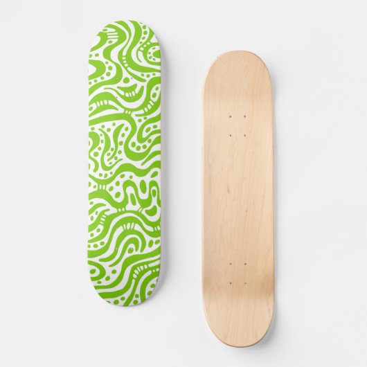 Abstract 041211v2 - Martian Green over White Skateboard (Voorkant)