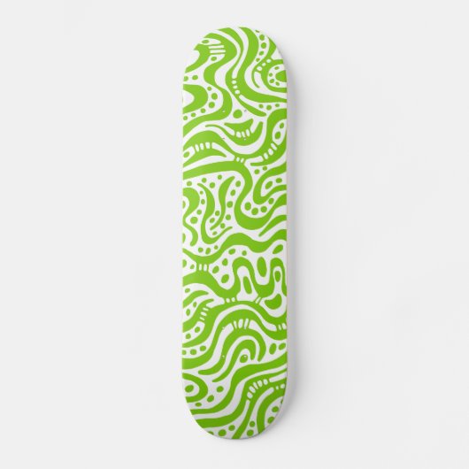 Abstract 041211v2 - Martian Green over White Skateboard (Voorkant)