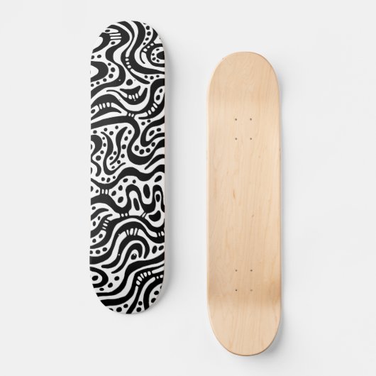 Abstract 041211v2 - Zwart op hout Persoonlijk Skateboard (Voorkant)