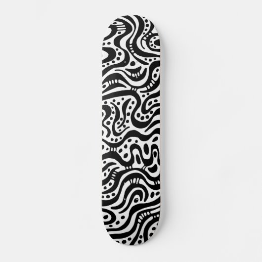 Abstract 041211v2 - Zwart op hout Persoonlijk Skateboard (Voorkant)
