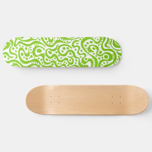 Abstract 041211v3 - Martian Green over White Skateboard (Horizontaal)