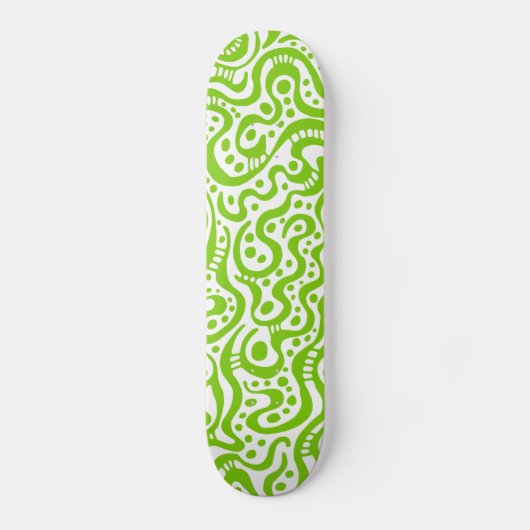 Abstract 041211v3 - Martian Green over White Skateboard (Voorkant)