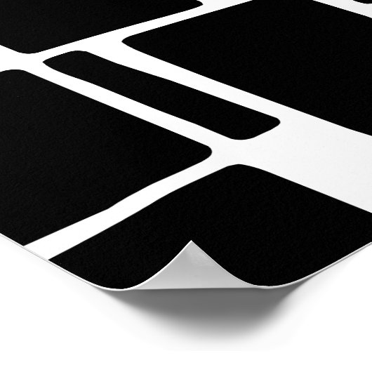 Abstract 090112 - Wit in zwart Poster (Hoek)