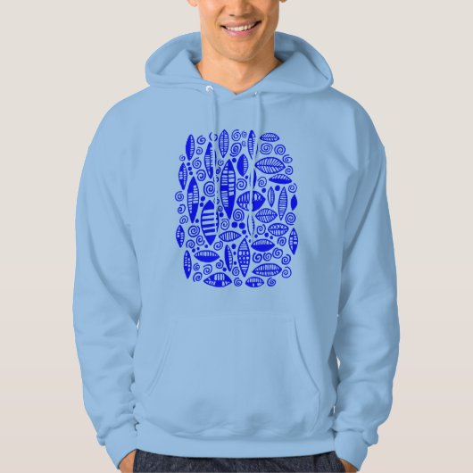 Abstract 100813 - blauw hoodie (Voorkant)