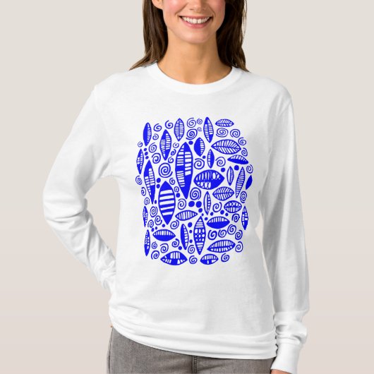 Abstract 100813 - blauw t-shirt (Voorkant)