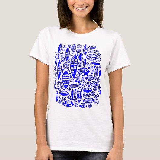 Abstract 100813 - Blauw T-shirt (Voorkant)