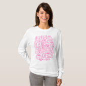 Abstract 100813 - Roze T-shirt (Voorkant volledig)