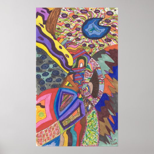 Abstract 109, originele fijne kunst poster (Voorkant)