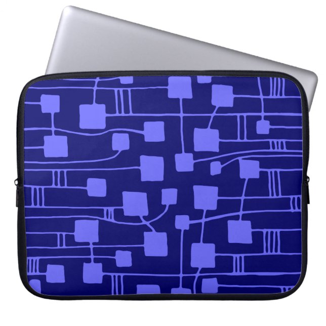 Abstract 111211 - Elektrisch blauw op de DP-marine Laptop Sleeve (Voorkant)