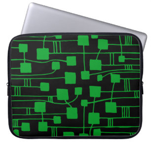 Abstract 111211 - Groen groen voor zwart Laptop Sleeve