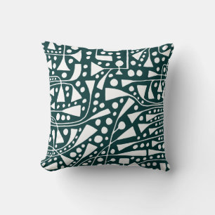 Abstract 120112 - White on Dark Green Kussen