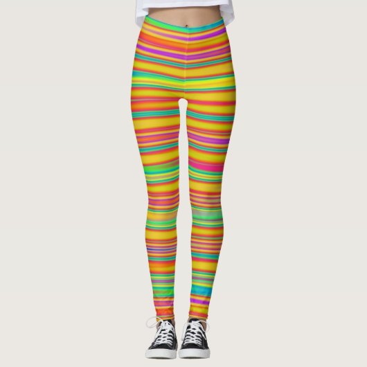 Abstract 120716 (010) — horizontale strepen leggings (Voorkant)