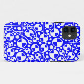 Abstract 130112 v5 Wit op blauw Case-Mate iPhone Case (Achterkant (horizontaal))