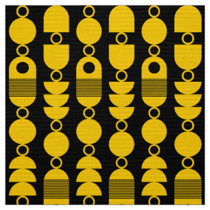 Abstract 140823 - Amber op zwart Stof