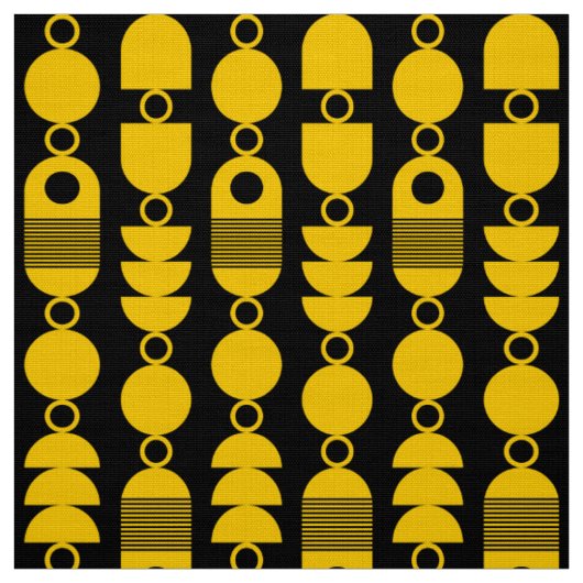 Abstract 140823 - Amber op zwart Stof (Swatch)