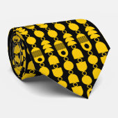 Abstract 140823 - Amber op zwart Stropdas (Opgerold)