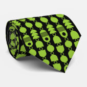 Abstract 140823 - Martian Green tegen zwart Stropdas (Opgerold)