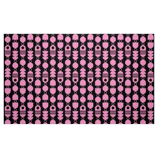 Abstract 140823 - Roze op Zwart Stof (Fat Quarter)