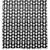 Abstract 140823 - Wit op Zwart Douchegordijn (Voorkant)