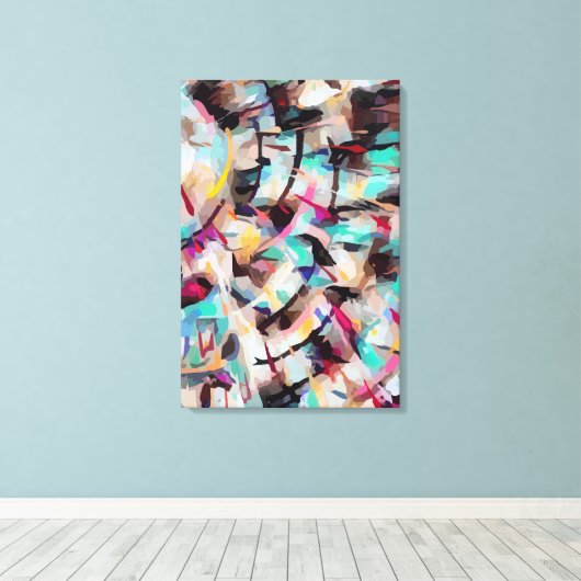 Abstract 14647 canvas afdruk (Insitu (Houten vloer))