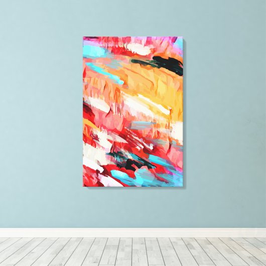 Abstract 14649 canvas afdruk (Insitu (Houten vloer))