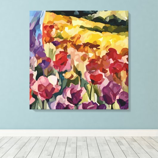 Abstract 14661 canvas afdruk (Insitu (Houten vloer))