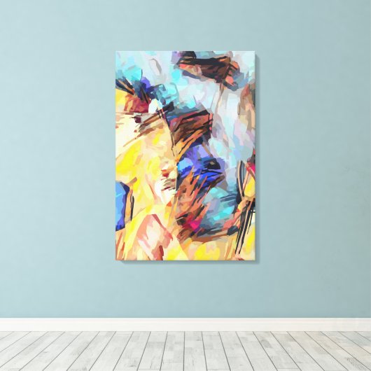 Abstract 14663 canvas afdruk (Insitu (Houten vloer))