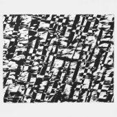 Abstract 190819 - 010 - zwart en wit fleece deken (Voorkant (Horizontaal))