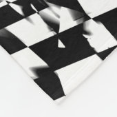 Abstract 190819 - 010 - zwart en wit fleece deken (Hoek)