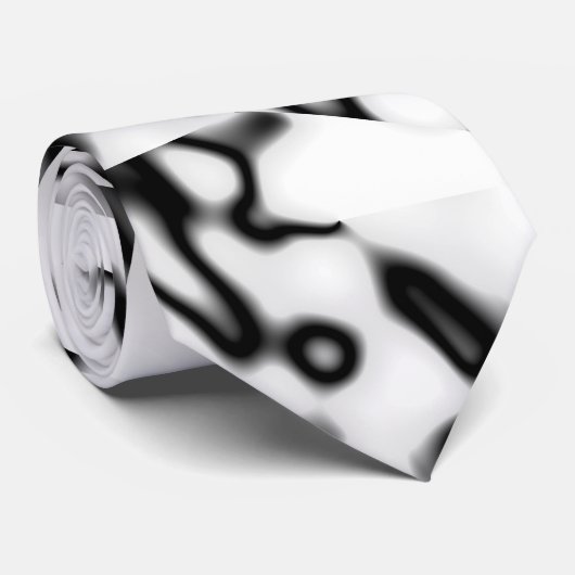 Abstract 190819 - 011 - zwart en wit stropdas (Opgerold)