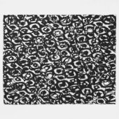 Abstract 190819 - 02 - zwart en wit fleece deken (Voorkant (Horizontaal))