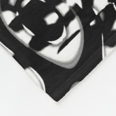 Abstract 190819 - 02 - zwart en wit fleece deken (Hoek)